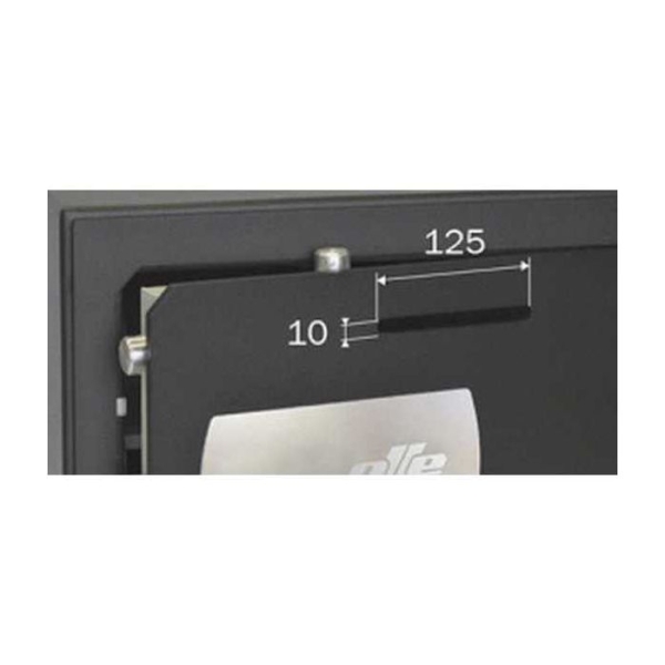 Caja fuerte Olle mural serie 1000 E - 1003E20L buzón antipesca 485 al. x 465 an. x 200 fd.