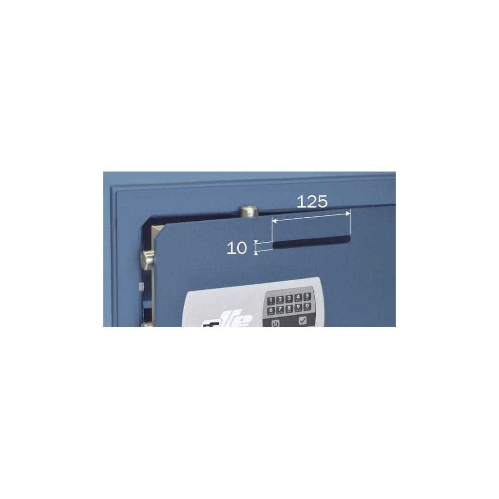Caja fuerte Olle mural serie 800 E - 802E25L buzón antipesca 350 al. x 465 an. x 250 fd.
