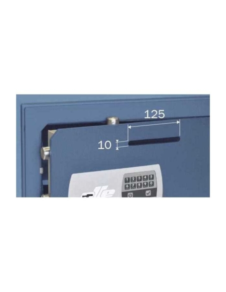 Caja fuerte Olle mural serie 800 E - 802E25L buzón antipesca 350 al. x 465 an. x 250 fd.