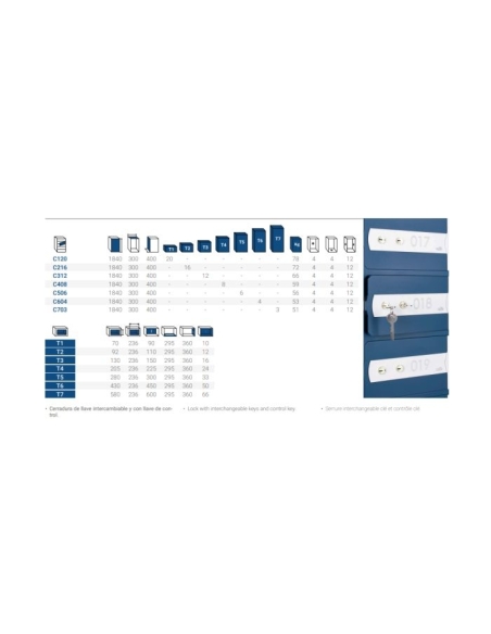 Columna casillero Olle serie C100 - C604 T6 MÓDULO 4 CASILLAS